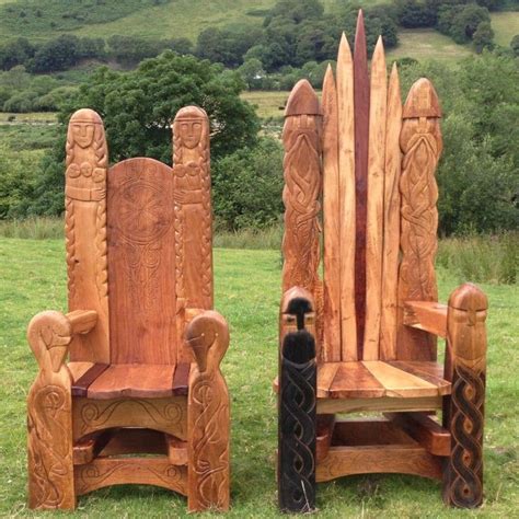 Viking Norse Throne Chair Medieval Furniture Handmade Chair Viking