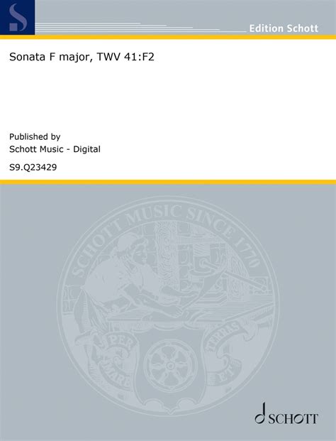 Sonata F Major TWV 41 F2 By Georg Philipp Telemann Alto Recorder