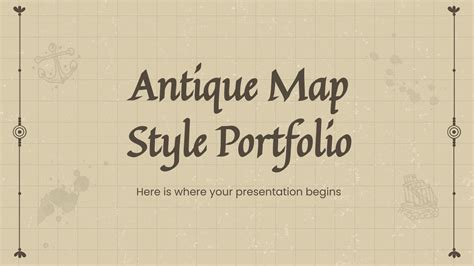 Portfólio estilo de mapa antigo Google Slides e PPT