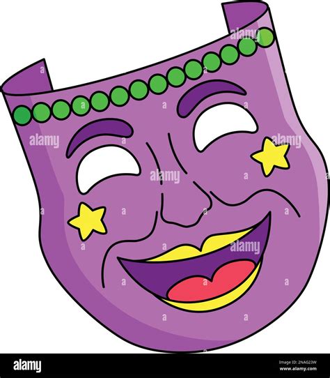 Mardi Gras Tragedy Mask Cartoon Colored Clipart Stock Vector Image