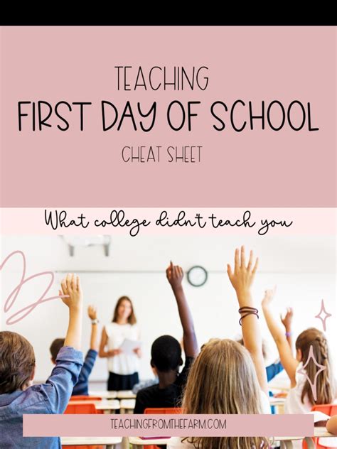 First Day Of School Cheat Sheet Pdf Teachers Pedagogy