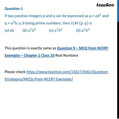 Sample Paper Class 10 If Two Positive Integers P And Q Can Be