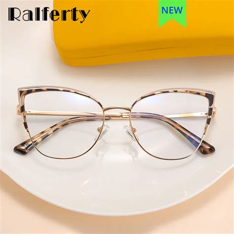 Ralferty 2024 New Vintage Eyeglasses For Women Retro Leopard Cat Eye