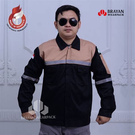 WEARPACK SAFETY BAJU KERJA PROYEK PDL WARNA HITAM COKLAT Lazada Indonesia