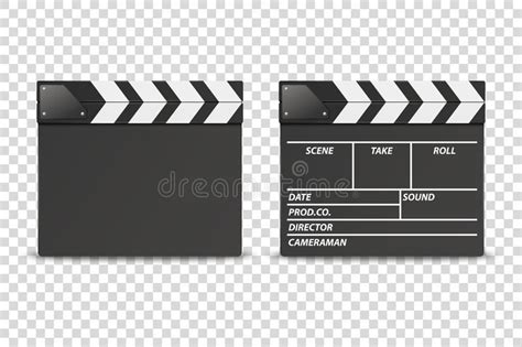 Vector 3d Realistic Closed Movie Film Clap Board Icon Set Closeup