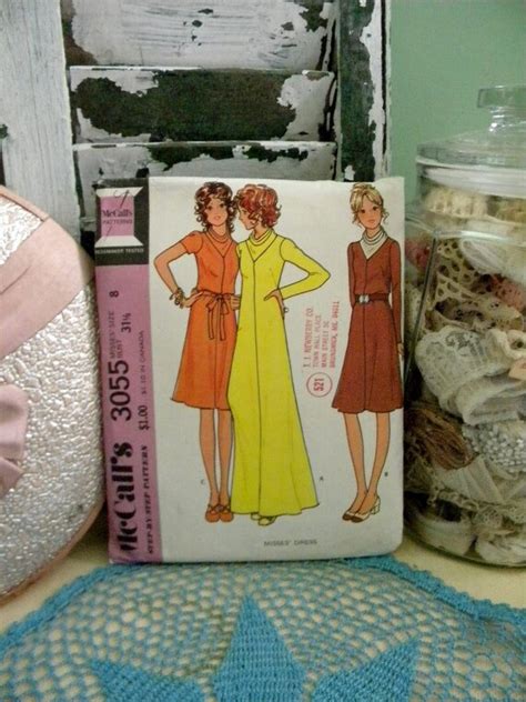 Sewing Patterns Vintage 1971 Simplicity 9709 Misses Retro Dress In Two Lengths Sewing Pattern