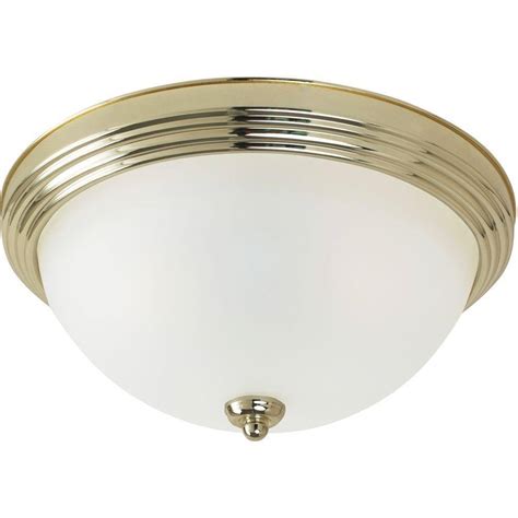 Sea Gull Lighting 3 Light Ceiling Polished Brass Flush Mount 77065 02 The Home Depot