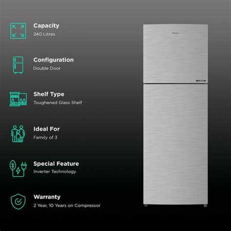 Buy Haier 240 Litres 2 Star Frost Free Double Door Refrigerator with ...