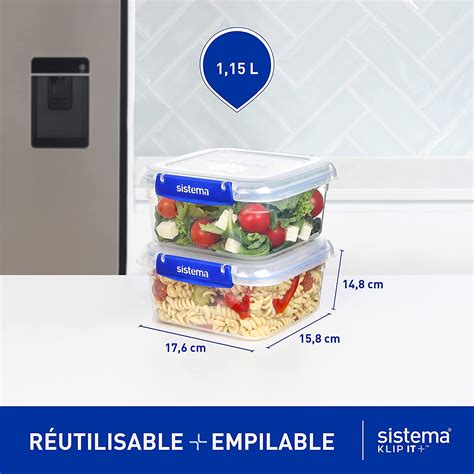 Sistema KLIP IT Plus Food Storage Containers 1 15 L 2 Piece