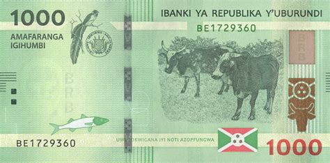 Burundi new 1,000-franc note (B242a) confirmed introduced on 26.07.2022