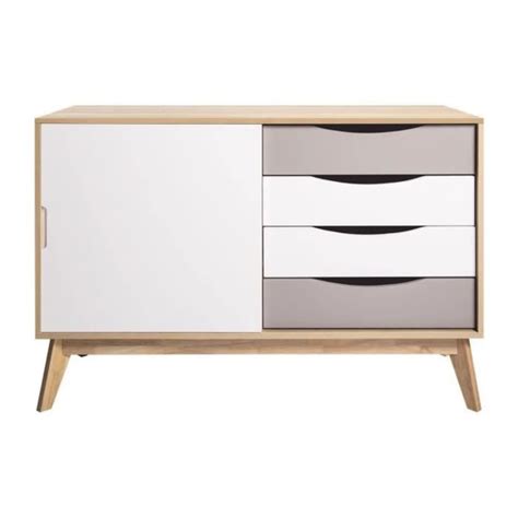 Malibu Credenza Estilo Vintage Con Madera De Nogal Cajones Y