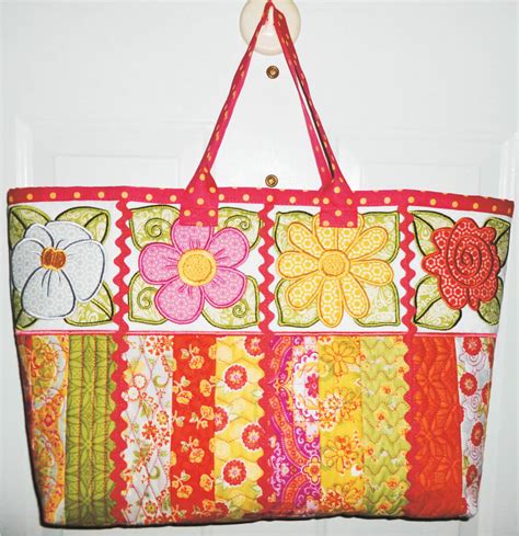 Sac Fourre Tout Fleuri Cr Atrices Broderie Machine