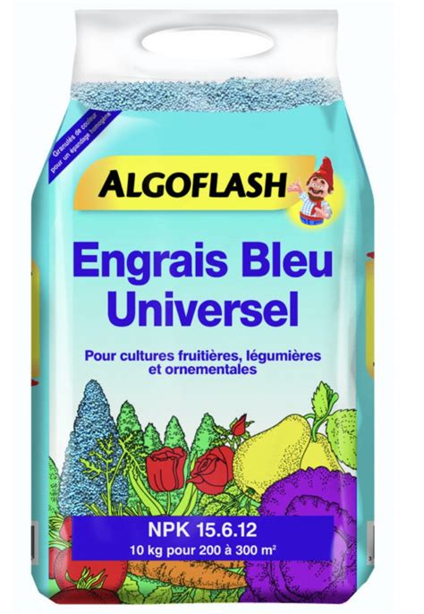 Engrais bleu universel 10kg 300m2 ALGOFLASH culture fruits légumes