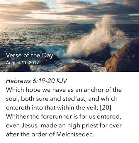 Hebrews 619 20 Scripture Of The Day Daily Bible Verse Verse Of The Day