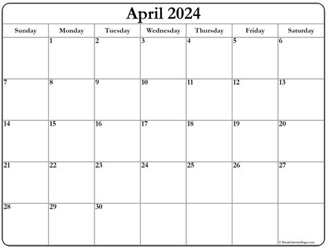 2024 April Calendar To Print Pages Alta Tabina