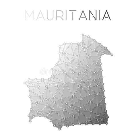 Mapa Poligonal Del Vector De Mauritania Ilustración del Vector