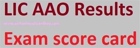 Lic Aao Results Pre Exam Sarkari Results