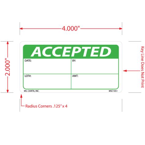 Green Accepted Labels 2 Inch X 4 Inch 500 Per Roll Ms Carita