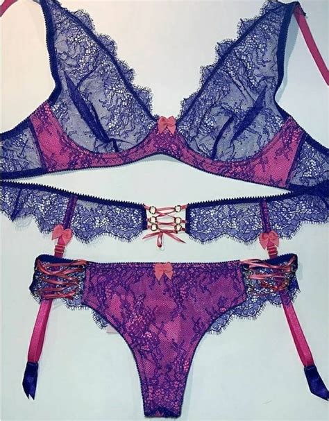 Lace Lingerie Set Pink Silk Lingerie Blue Lace Lingerie Etsy