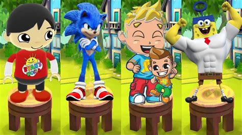 Tag With Ryan Vs Sonic Dash Movie Sonic Vs Vlad And Niki Vs Spongebob