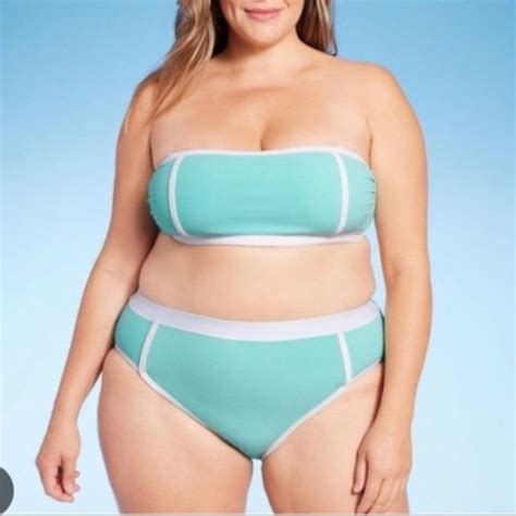 Kona Sol Swim Nwot Kona Sol Terry Cloth Turquoise Blue Bikini