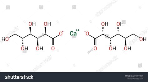 Chemical Structure Calcium Gluconate C12h22cao14 Stock Vector Royalty