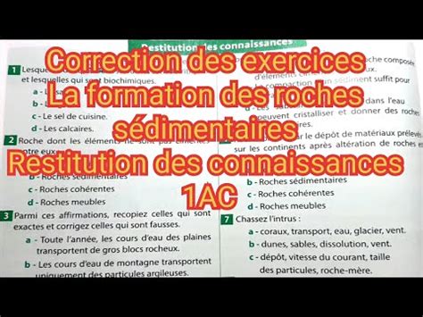 SVT 1AC Correction des exercices d évaluation Chap2Formation des