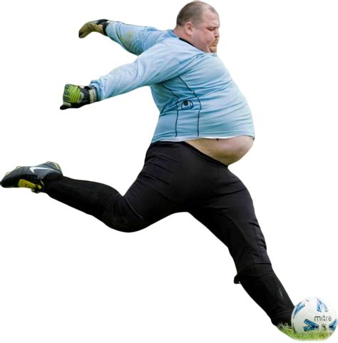 Download Graceful Majestic Large Fat Man Kicking Soccer Ball Fat Boy