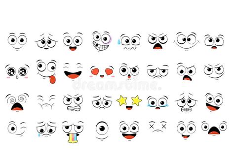 Conjunto De Emoticonos Con Un Estado De ánimo Diferente Ilustración del