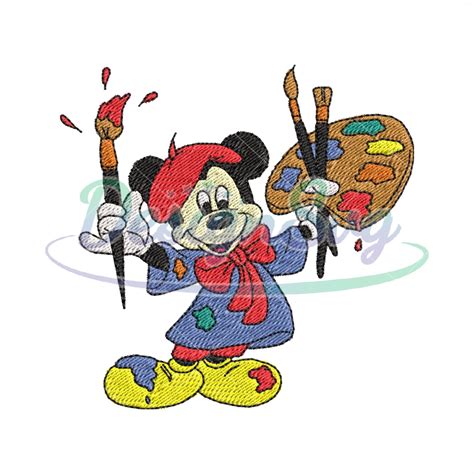 Paint Palette Mickey Mouse Embroidery File DesignSVG