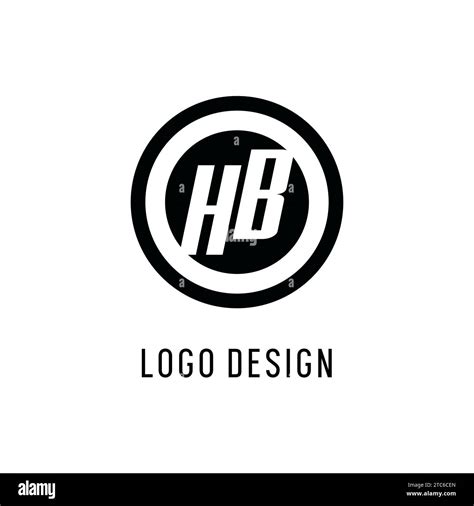 Initial Hb Logo Concentric Circle Line Clean And Simple Monogram Logo