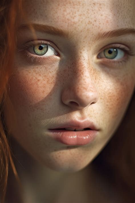 A Close Up Of A Woman With Freckles On Her Face Women With Freckles Face Photography