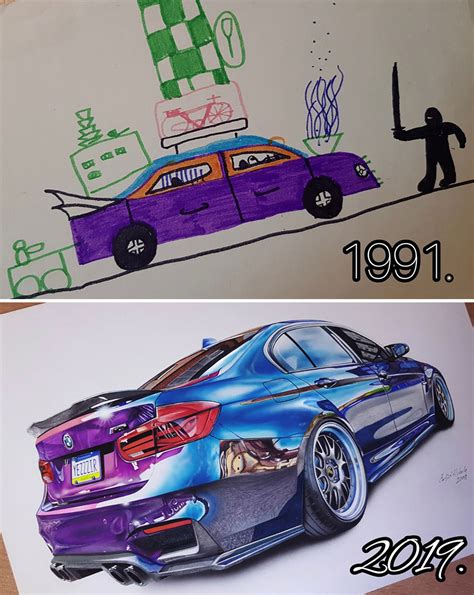 I Started Drawing Cars After A Break Of Over 20 Years And Here Are 9
