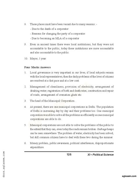 Class Political Science Notes For Local Government Pdf Study