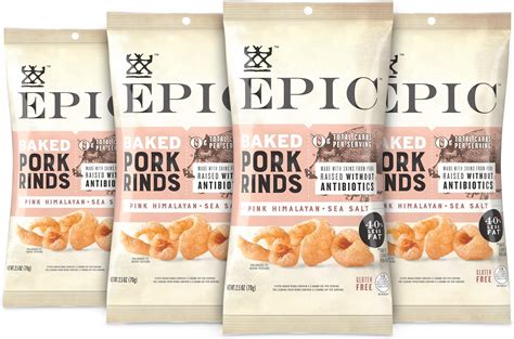 Epic Pink Himalayan Salt Pork Rinds Keto Consumer Friendly 4ct Box 2 5oz Bags