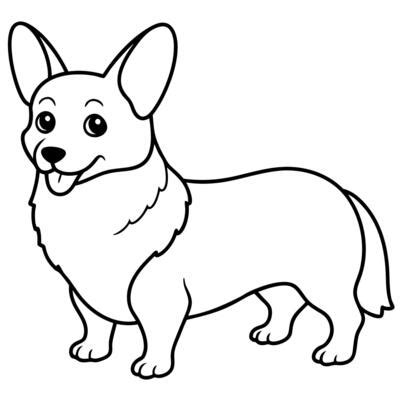 Corgi Outline Vector Art, Icons, and Graphics for Free Download