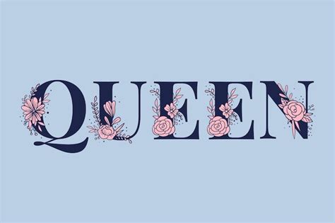 Free Vector Queen Word Typography Vector Font Lettering