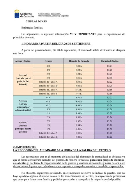 Comunicado Inicio De Curso 2 PDF