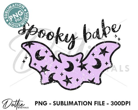 Spooky Babe Bats PNG 300 Dpi Resolution Sublimation File