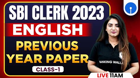 SBI Clerk 2023 SBI Clerk English Previous Year Paper Target 30 30