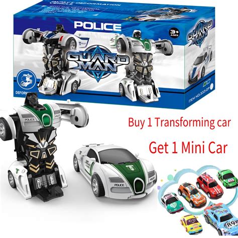 Transforming Car Toys Automatic Deformation Toys Transformers Robot Police Car Bump | Shopee ...