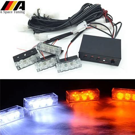 4x3 Led Car Flashing Strobe Light Automotive Front Grille Deck Flash