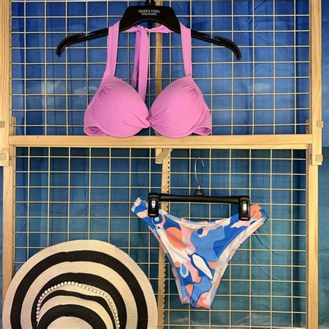 Tahiti Swim Tahiti Bikini S Small Purple Top Underwire Pushup Padding Halter Neck Poshmark