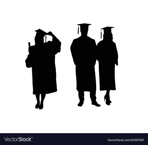 Graduation Silhouette Royalty Free Vector Image