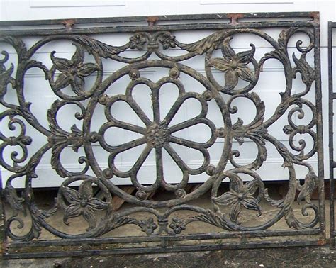 Antique Ornate Iron Panel Single Art Nouveau Iron Panel Rustic Black Victorian Wrought Iron