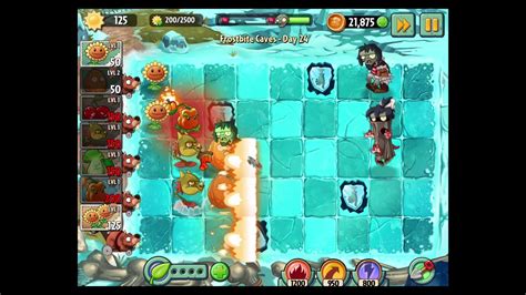 Plants Vs Zombies 2 Frostbite Caves Day 24 Walkthrough Youtube