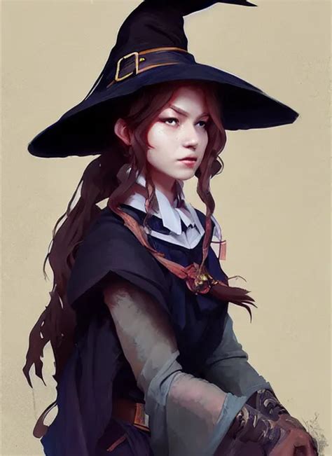 Krea Side Portrait Of A Rugged Girl Witch Wearing Magic School