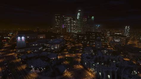 Ambient Night View Downtown Gta V Los Santos City Sounds Asmr