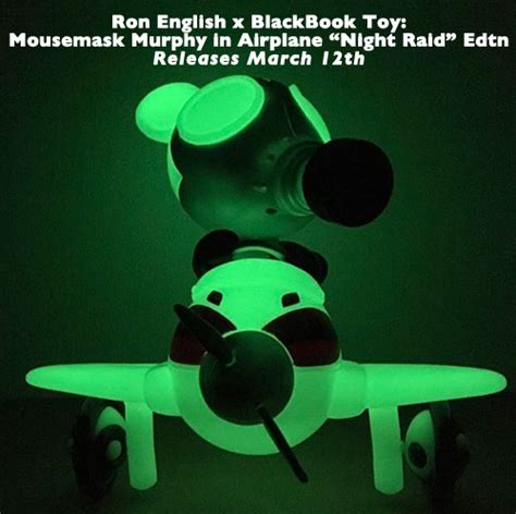 Ron English X BlackBook Toy Mousemask Murphy In Airplane Night Raid