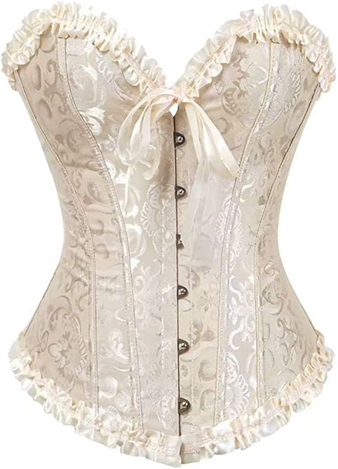 Songsurprisemall Damen Korsett Bauchweg Vollbrust Spitze Blumen Bustier